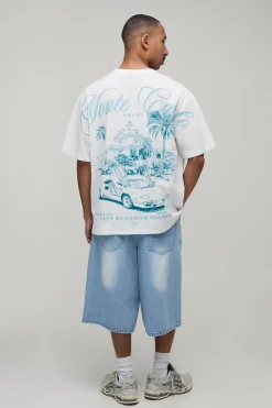T-shirt Blanc Surdimensionné À Coutures Apparentes Monte Carlo
