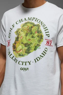boohooMAN T-shirt surdimensionné imprimé avec licence du championnat de golf<Homme T-Shirts Impriméstendances|T-Shirts