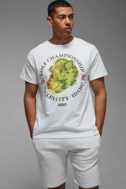 boohooMAN T-shirt surdimensionné imprimé avec licence du championnat de golf<Homme T-Shirts Impriméstendances|T-Shirts