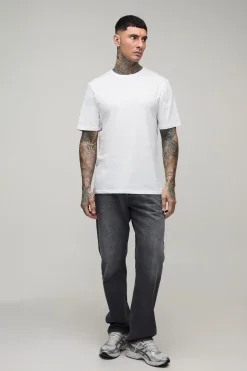 T-shirt Blanc Tall Coupe Regular Avec Imprimé Floral Flou Au Dos