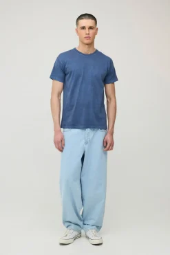 T-shirt Bleu Marine Délavé Coupe Regular À Imprimé Floral Tonal
