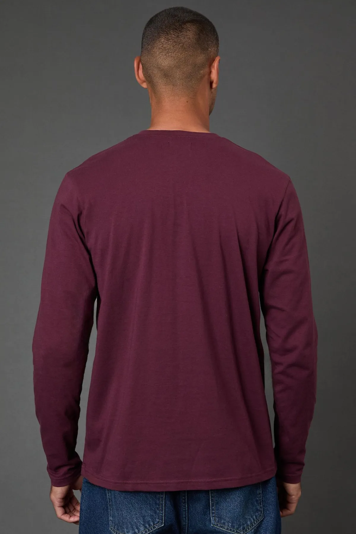 Burton T-Shirt Bordeaux à Manches Longues Col Grand-Père<Homme T-Shirts