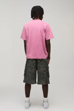 boohooMAN T-shirt Boxy Essentiel Lavé En Coton Épais<Homme T-Shirts|Essentiels