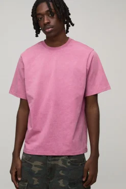 boohooMAN T-shirt Boxy Essentiel Lavé En Coton Épais<Homme T-Shirts|Essentiels