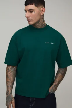 boohooMAN T-shirt Boxy Oversize Col Étendu Heavyweight Pour Homme Tall<Homme Tout Afficher|Tout Afficher
