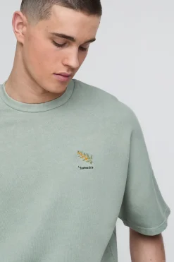 T-shirt Boxy Oversize Délavé Brodé