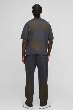 T-shirt boxy oversize délavé à strass