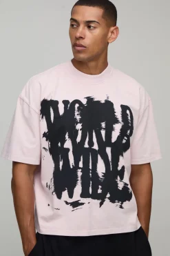 boohooMAN T-shirt Boxy Oversize À Imprimé Graffiti<Homme T-Shirts Impriméstendances|T-Shirts
