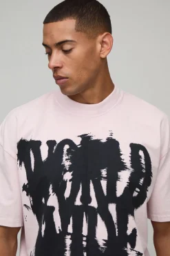 boohooMAN T-shirt Boxy Oversize À Imprimé Graffiti<Homme T-Shirts Impriméstendances|T-Shirts
