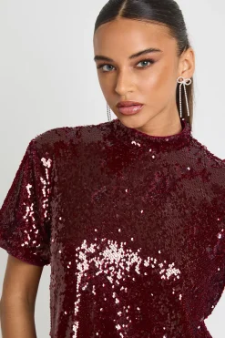 T-shirt boxy à épaulettes pailletées