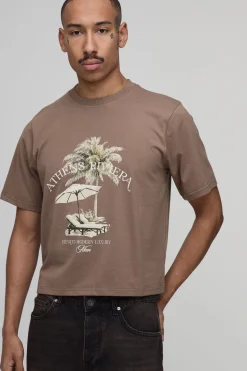 T-shirt Brodé Athens Riviera Coupe Rétrécie