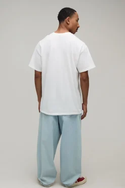 boohooMAN T-shirt Brodé Chat Porte-bonheur Coupe Oversize<Homme T-Shirts