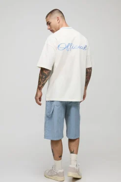 T-shirt brodé de style varsity surdimensionné