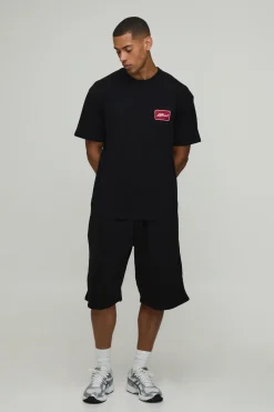 boohooMAN T-shirt Brodé Officiel Coupe Ample<Homme T-Shirts