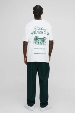 T-shirt Calabasas Wellness Club à col étendu surdimensionné