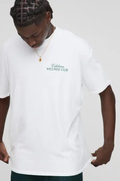 T-shirt Calabasas Wellness Club à col étendu surdimensionné