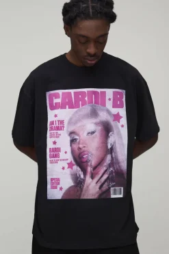 T-shirt Cardi B Imprimé License Oversize