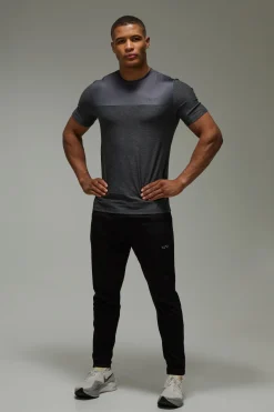 boohooMAN T-shirt Chiné Homme Coupe Regular Fit Performance Active<Femme T-Shirts|Athleisure