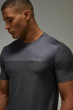 boohooMAN T-shirt Chiné Homme Coupe Regular Fit Performance Active<Femme T-Shirts|Athleisure