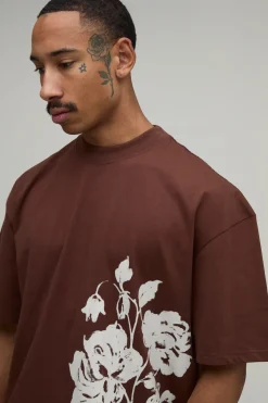 boohooMAN T-shirt Oversized Boxy À Imprimé Floral Flou<Homme T-Shirts Impriméstendances|T-Shirts