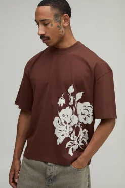 boohooMAN T-shirt Oversized Boxy À Imprimé Floral Flou<Homme T-Shirts Impriméstendances|T-Shirts