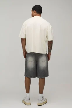 T-shirt Chérubin Écru Oversize Boxy Col Étendu Coutures Apparentes