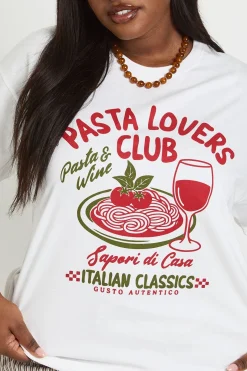 T-shirt Club Des Amoureux De Pâtes Grande Taille