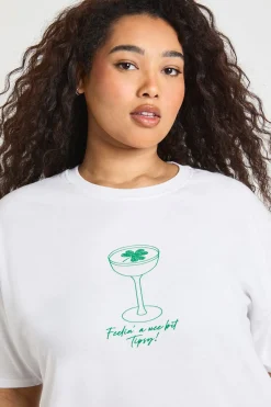 boohoo T-shirt Cocktail Trèfle Saint-Patrick Grande Taille<Femme Tops