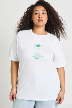 boohoo T-shirt Cocktail Trèfle Saint-Patrick Grande Taille<Femme Tops