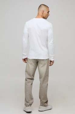 T-shirt à col Henley, coupe Muscle Fit en tissu côtelé