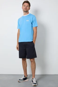 T-shirt Col Rond Bleu Clair Imprimé Argentine