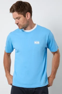 T-shirt Col Rond Bleu Clair Imprimé Argentine