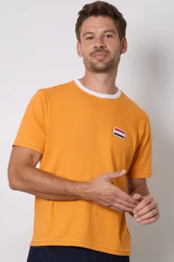 T-shirt Col Rond Orange Avec Imprimé Pays-bas