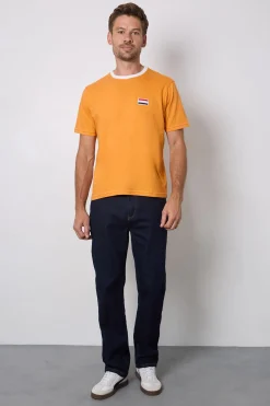 T-shirt Col Rond Orange Avec Imprimé Pays-bas