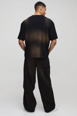 boohooMAN T-Shirt Col Rond Oversize Effet Délavé<Homme T-Shirts