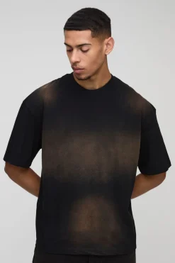 boohooMAN T-Shirt Col Rond Oversize Effet Délavé<Homme T-Shirts