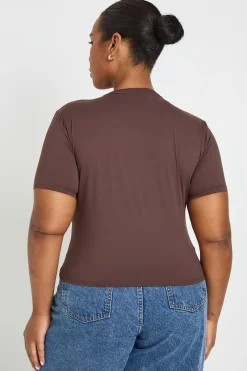 boohoo T-shirt Col Rond Seconde Peau Grande Taille Pour Tous Les Jours<Femme Tops