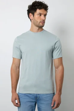 T-shirt Col Rond Uni Bleu Poudré