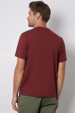 Burton T-shirt Col Rond Uni Couleur Lie-de-vin<Homme T-Shirts