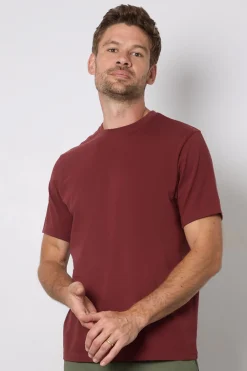 Burton T-shirt Col Rond Uni Couleur Lie-de-vin<Homme T-Shirts