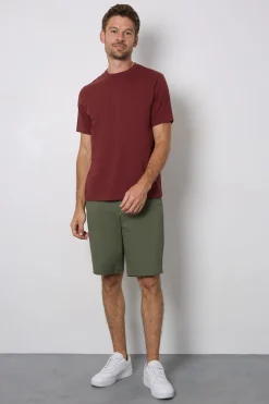 Burton T-shirt Col Rond Uni Couleur Lie-de-vin<Homme T-Shirts