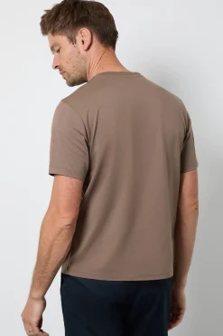 T-shirt Col Rond Uni Couleur Noyer