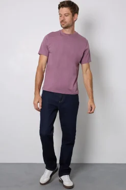 T-shirt Col Rond Uni Couleur Raisin