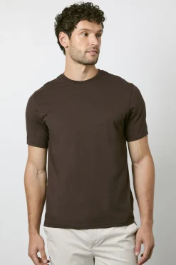 T-shirt Col Rond Uni Espresso Foncé