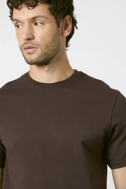 T-shirt Col Rond Uni Espresso Foncé