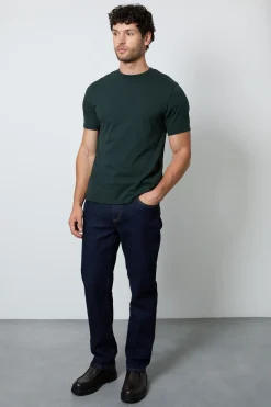 T-shirt Col Rond Uni Vert Foncé