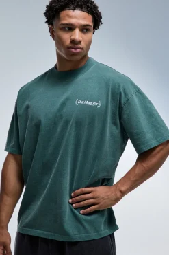 T-shirt Col Étendu Délavé Oversize One More Rep