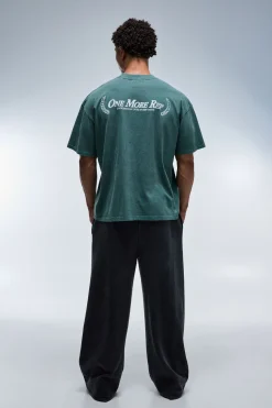 T-shirt Col Étendu Délavé Oversize One More Rep