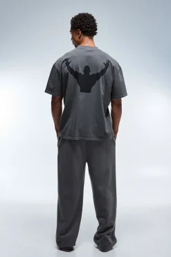 T-shirt Col Étendu Oversize Délavé One More Rep