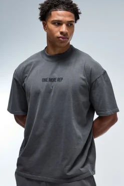 T-shirt Col Étendu Oversize Délavé One More Rep